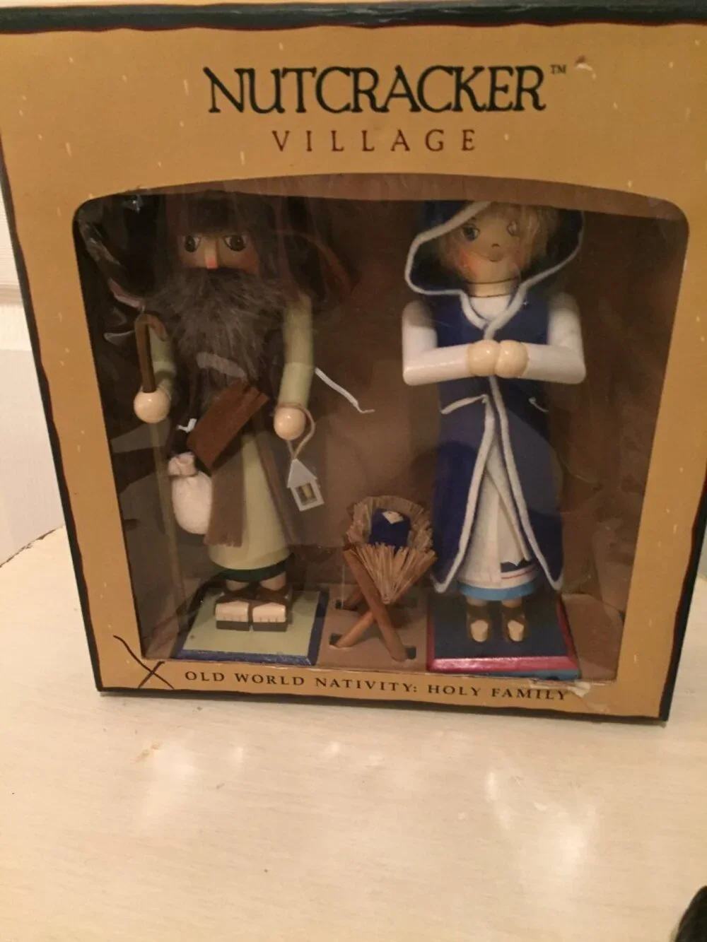 Nutcracker Village Old World Nativity Holy Family  Joseph Mary Baby Jesus Wooden